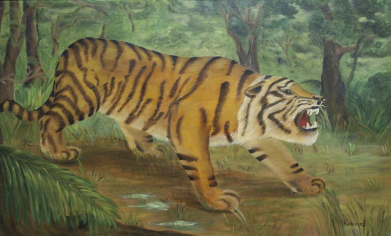 KOGEL (XXe siècle) - Tigre marchant - Huile sur toile, signée en bas à droite -…