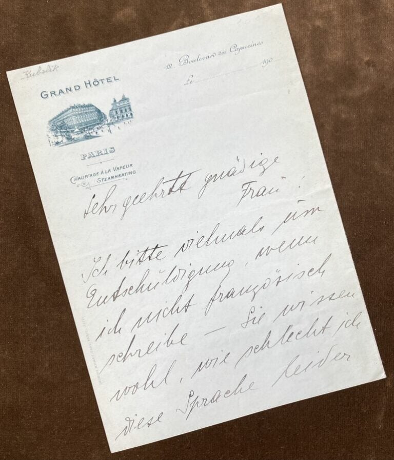 Kubelik, Jean L.a.s. - Lettre en allemand sur papier à en-tête du Grand hôtel d…