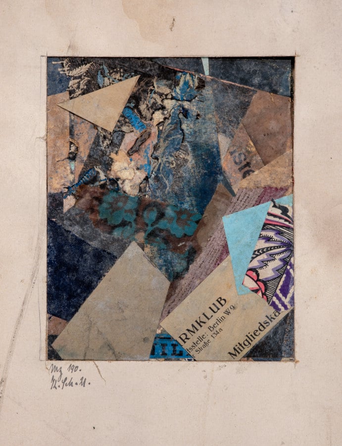 Kurt SCHWITTERS (1887-1948) - Merz no 190, 1921 - Collage sur papier, monogramm…