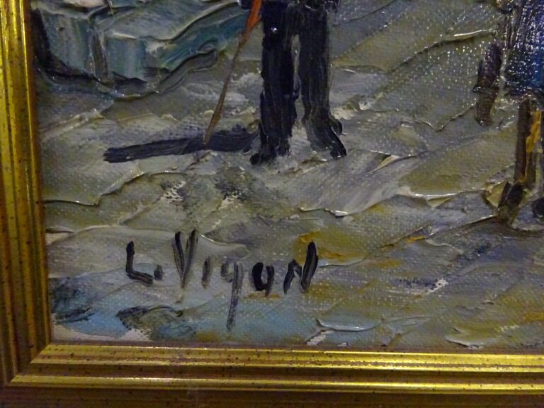 L. VIGON. - Ruelle à Roquebrune - Huile sur toile, signée en bas à gauche. - 41…