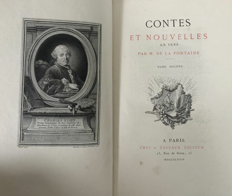 La Fontaine - Contes et nouvelles - Paris, Barraud, 1874 - 2 vols in-8, demi ch…