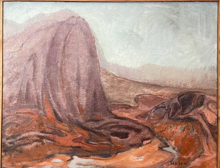 La montagne - Huile sur toile, signée en bas à droite, contresignée et titrée a…
