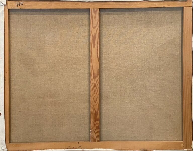 La palette et les pinceaux - Huile sur toile, - 65 x 81 cm