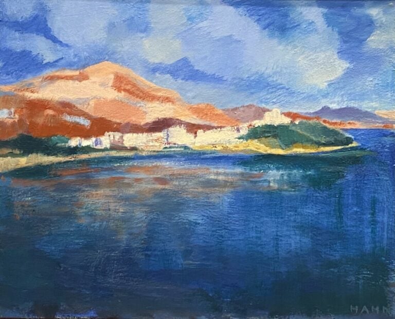 La ville blanche - Huile sur toile, signée en bas à droite, titrée au dos - 50…