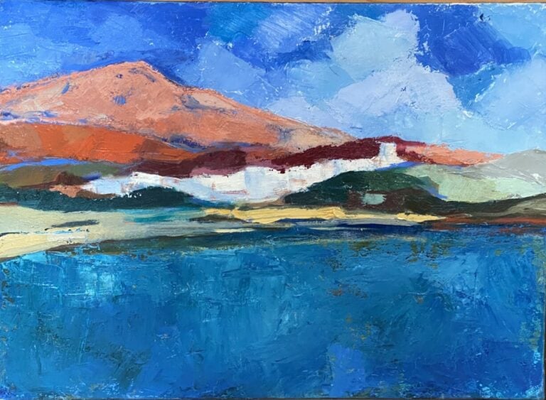 La ville blanche - Huile sur toile, titrée au dos - 46 x 61 cm