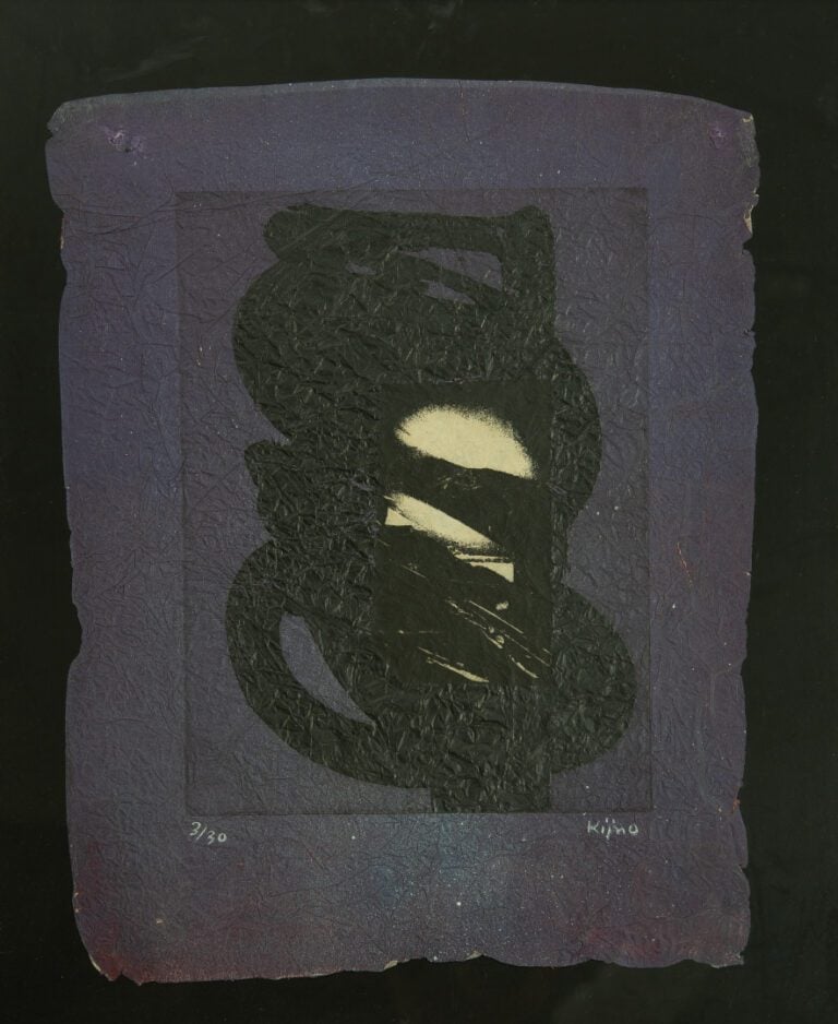 Ladislas KIJNO (1921-2012). - Composition - Estampe sur papier froissé, numérot…