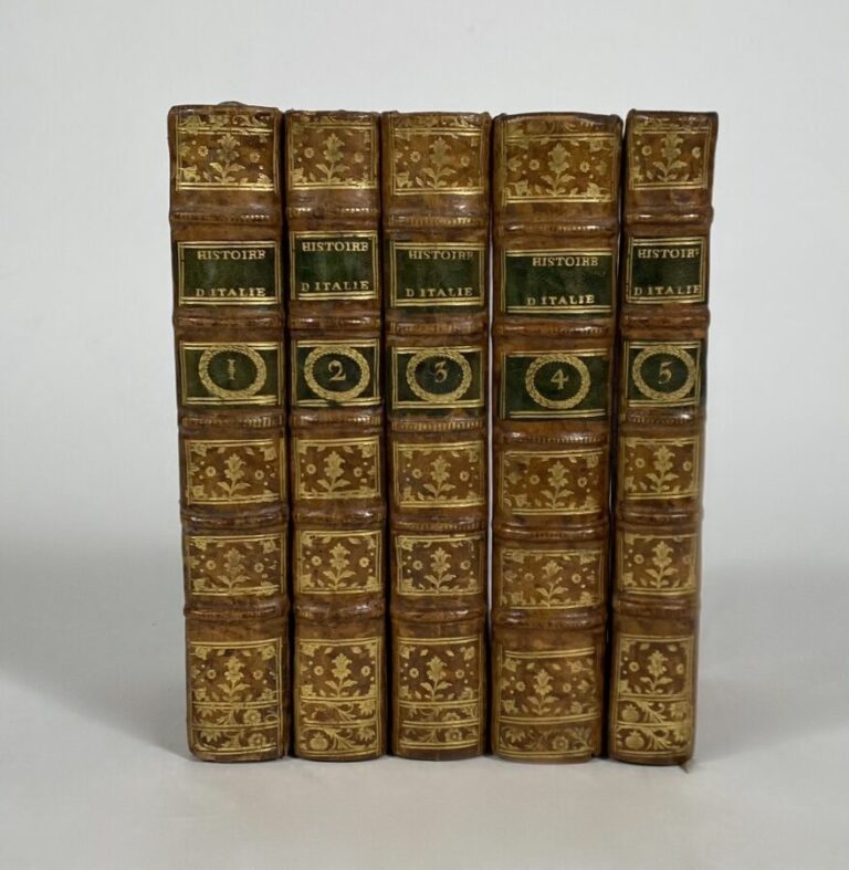 Landi, A. - Histoire de la littérature de l'Italie Berne, 1784. - 5 vols in-8 p…