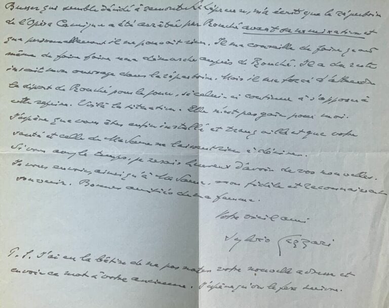 Lazzari, Silvio 5 L.a.s. - 5 lettres dont une postée d'Urrugne. 1939.