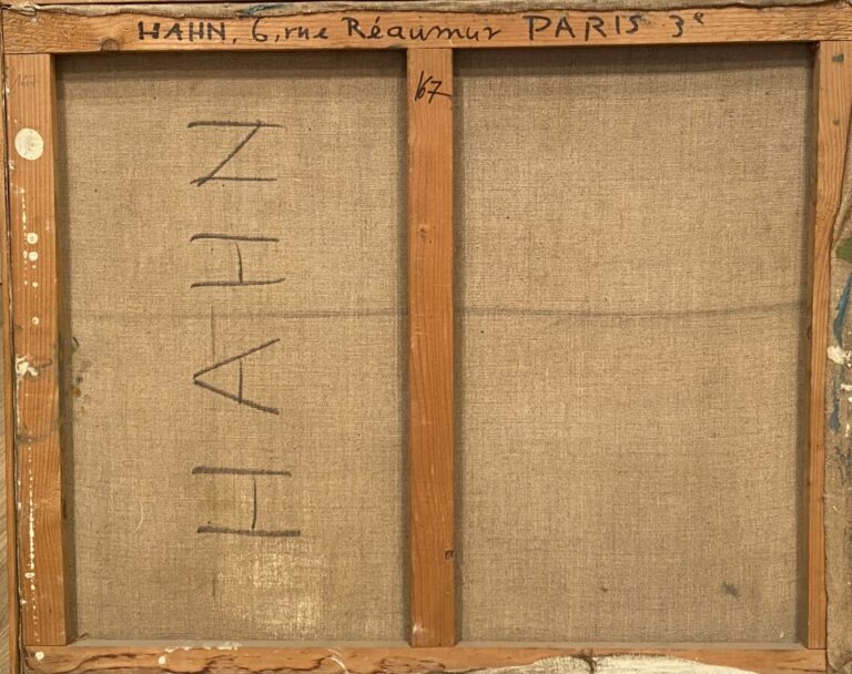 Le kiosque à Paris - Huile sur toile, signée en bas à gauche, contresignée au d…