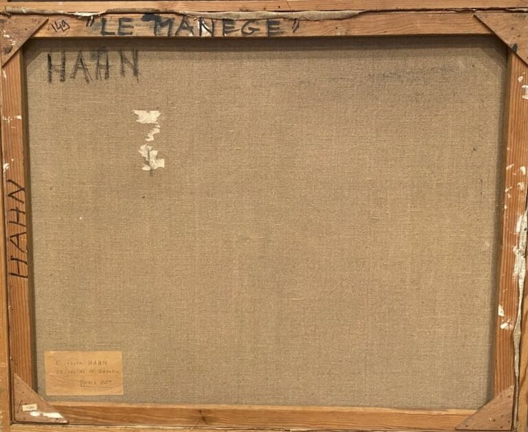 Le manège - Huile sur toile, signée en bas à droite, contresignée et titrée au…