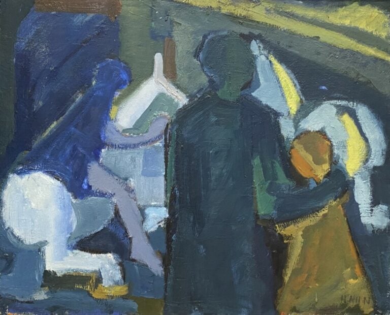 Le manège - Huile sur toile, signée en bas à droite, contresignée et titrée au…