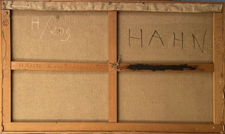 Le mur - Huile sur toile, signée en bas à gauche, contresignée et titrée au dos…