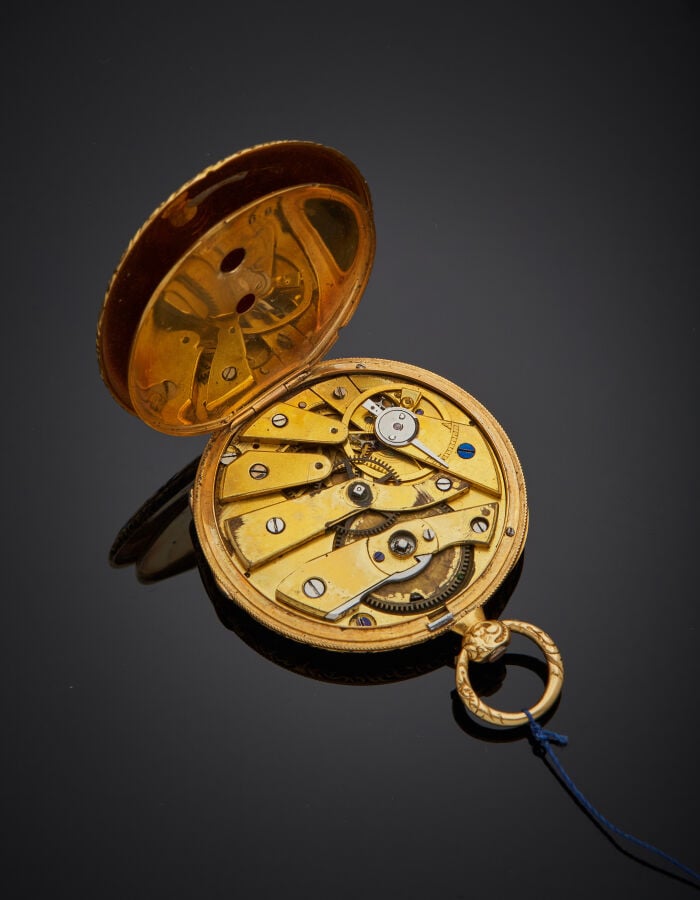 LE ROY & Fils - Petite MONTRE de POCHE en or jaune (750‰) entièrement ciselé de…