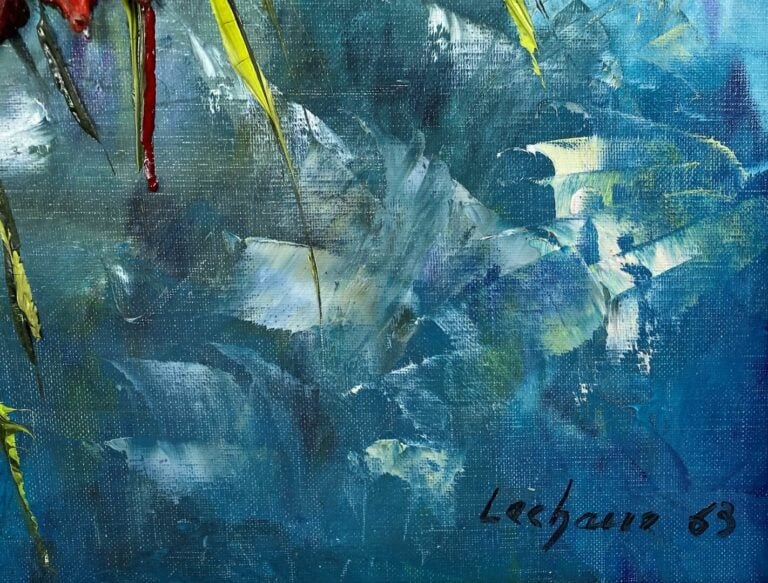 LECHAIRE (XXe siècle)? - Nature morte aux fleurs - Huile sur toile, signée en b…