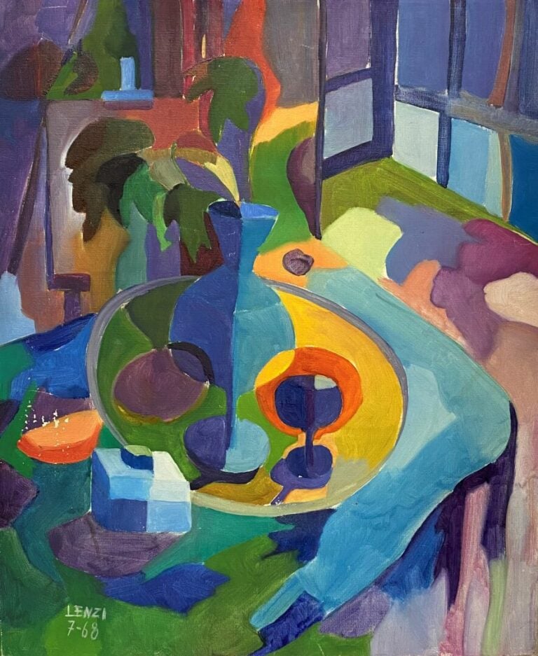LENZI (XXe siècle) - Nature morte - Huile sur toile, signée et datée en bas à d…