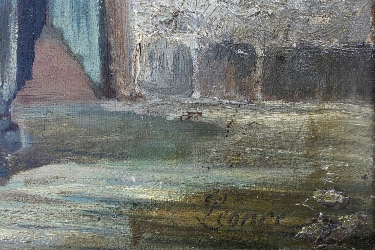LEONCE (XXe siècle) - Lavandière - Huile sur toile, signée en bas à droite - 40…