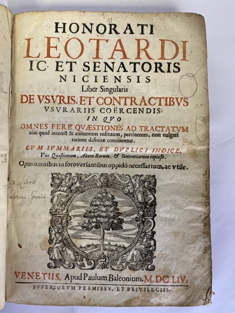 LEOTARDI Onorati (Honoré Léotard), ic et senatoris niciensis : - Liber singular…