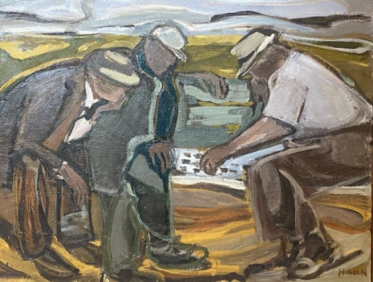 Les joueurs - Huile sur toile, signée en bas à droite, contresignée et titrée a…
