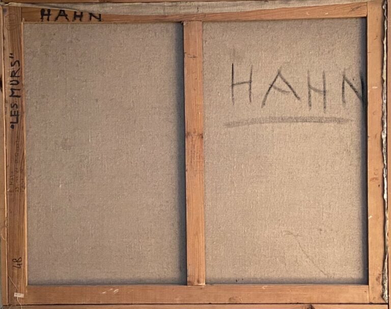 Les murs - Huile sur toile, signée en bas à gauche, contresignée et titrée au d…