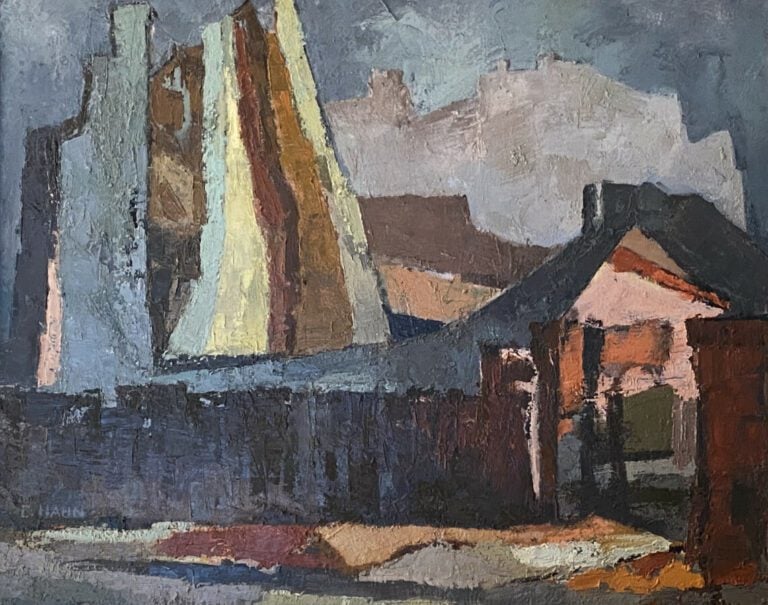 Les murs - Huile sur toile, signée en bas à gauche, contresignée et titrée au d…