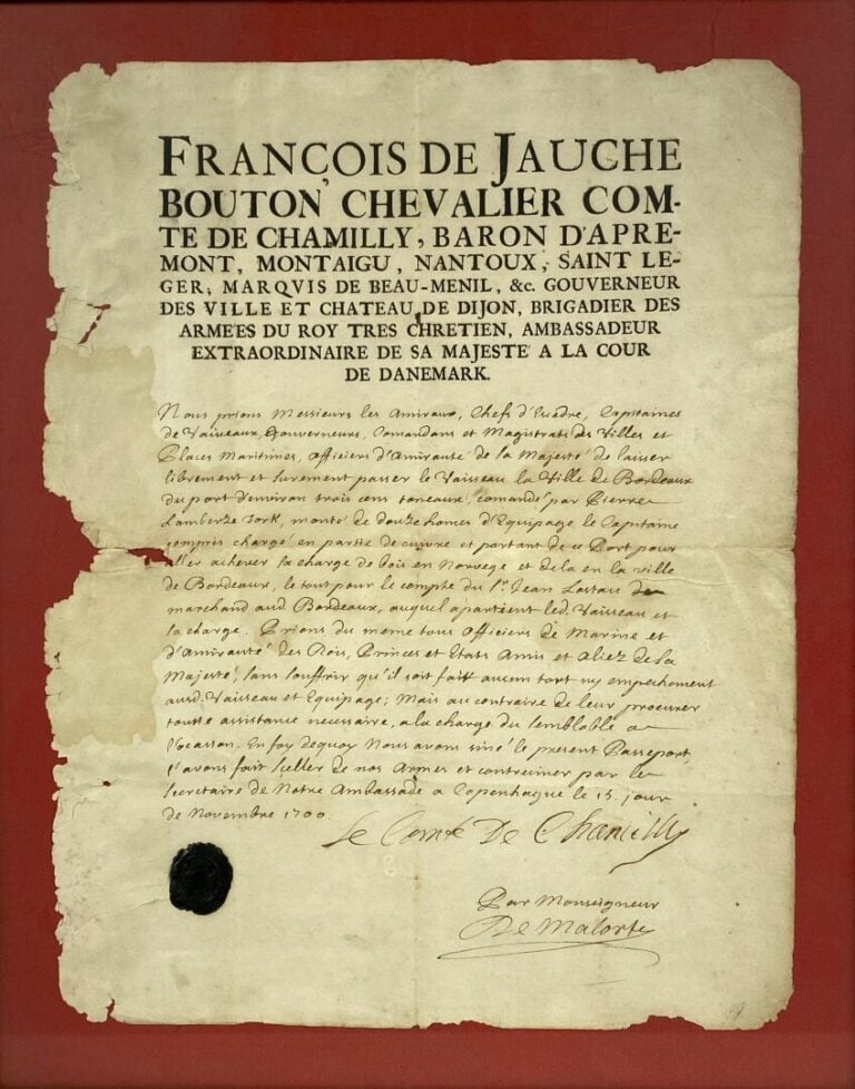 Lettre manuscrite encadrée sous verre - (déchirures, taches)