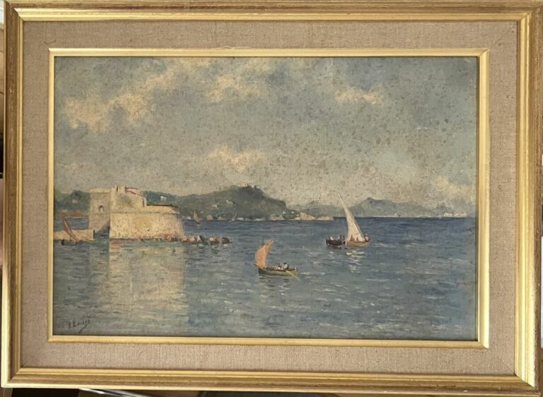 LOISNE - Marine - Huile sur toile, signée en bas à gauche - 23.5 x 35 cm (à vue…