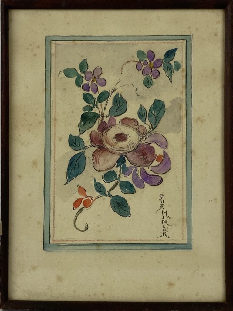 Lot comprenant procédé sur toile, pièces encadrées et huile sur toile, paysage…
