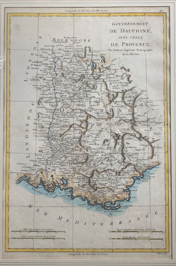 Lot comprenant une gravure "Département du Var" (avant 1860), une gravure en co…