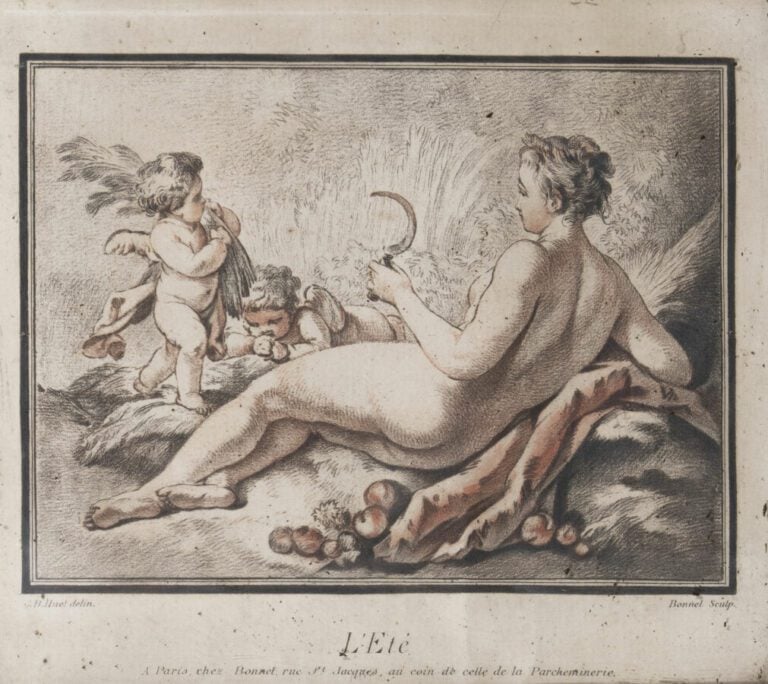Lot de gravures diverses comprenant : - «Nature-morte au tambourin» et « la noc…