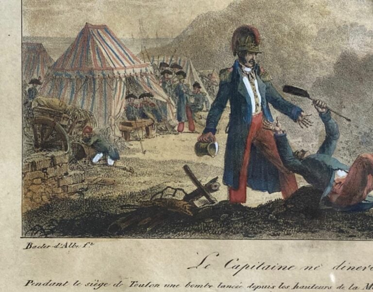 Lot de gravures dont certaines en couleur : Le captaine ne dînera pas, Vue de l…