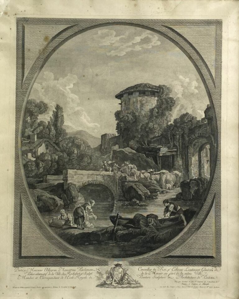 Lot de gravures dont certaines en couleur : Le captaine ne dînera pas, Vue de l…