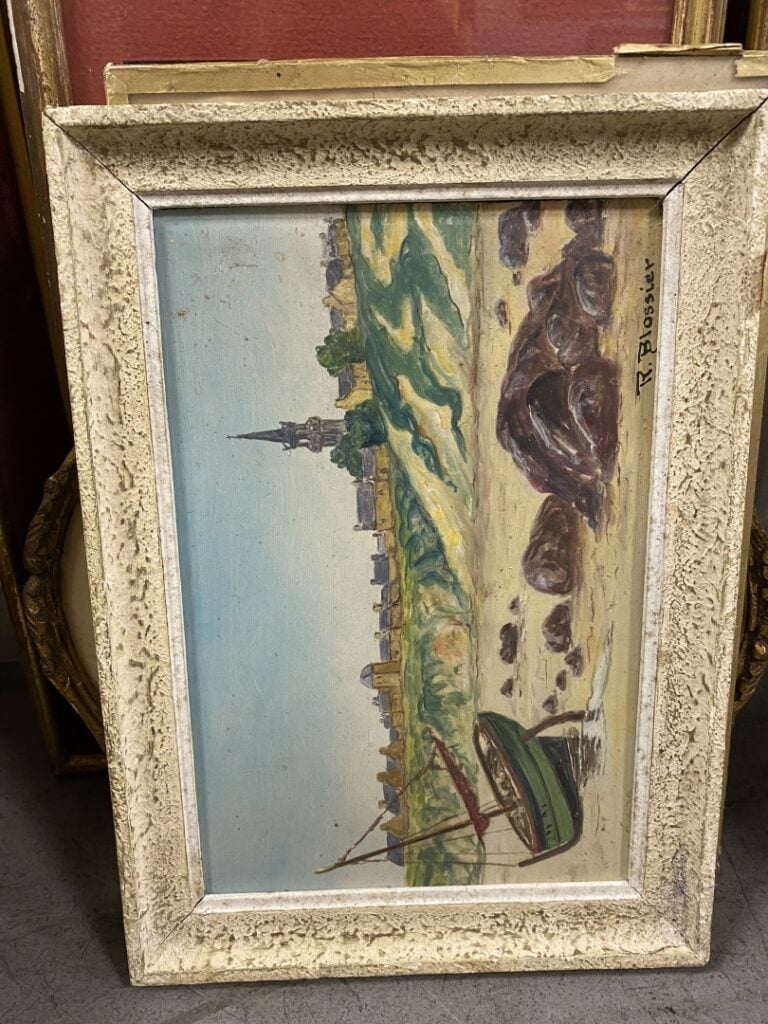 Lot de gravures dont trois par Vredeman de Vries, et petit lot d'huiles sur boi…