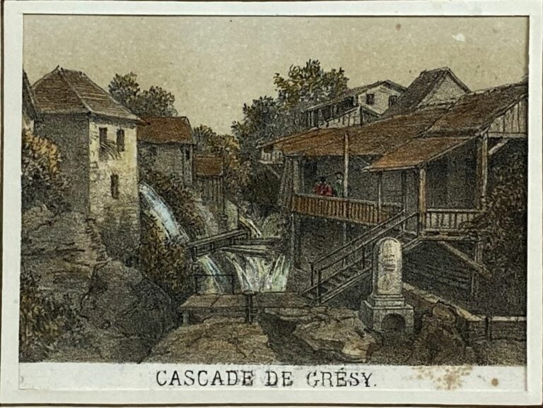 Lot de gravures et reproductions diverses dont vue générale d'Aix-les-bains, DE…