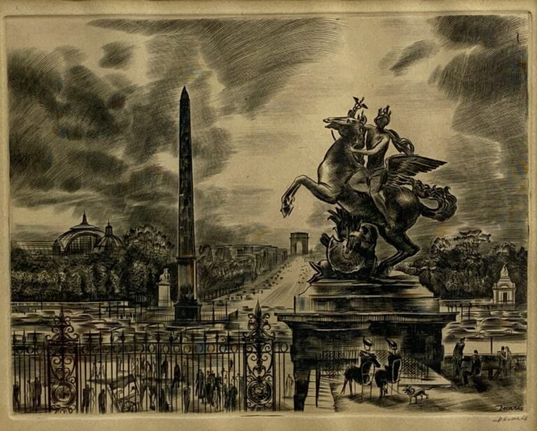 Lot de gravures et reproductions diverses dont vue générale d'Aix-les-bains, DE…