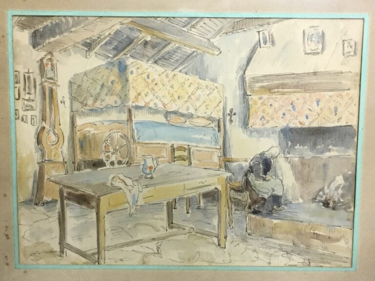 Lot de pièces encadrées, comprenant un papier découpé signé H. Boucher 1886, un…