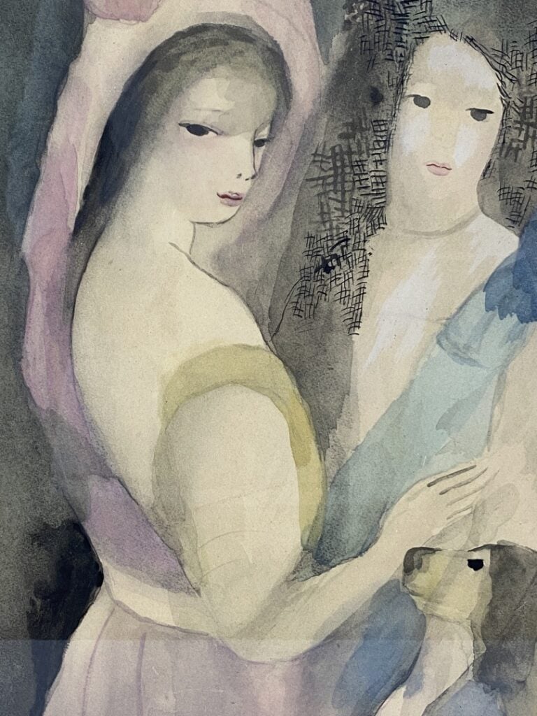 Lot de pièces encadrées dont: - - Aquarelle "Unis pour le défi" Signée en bas à…