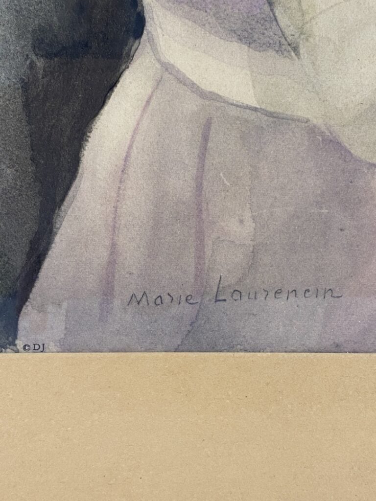 Lot de pièces encadrées dont: - - Aquarelle "Unis pour le défi" Signée en bas à…