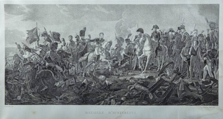 Lot de trois gravures avec leurs cadres comprenant - - Frédéric et Voltaire, d'…