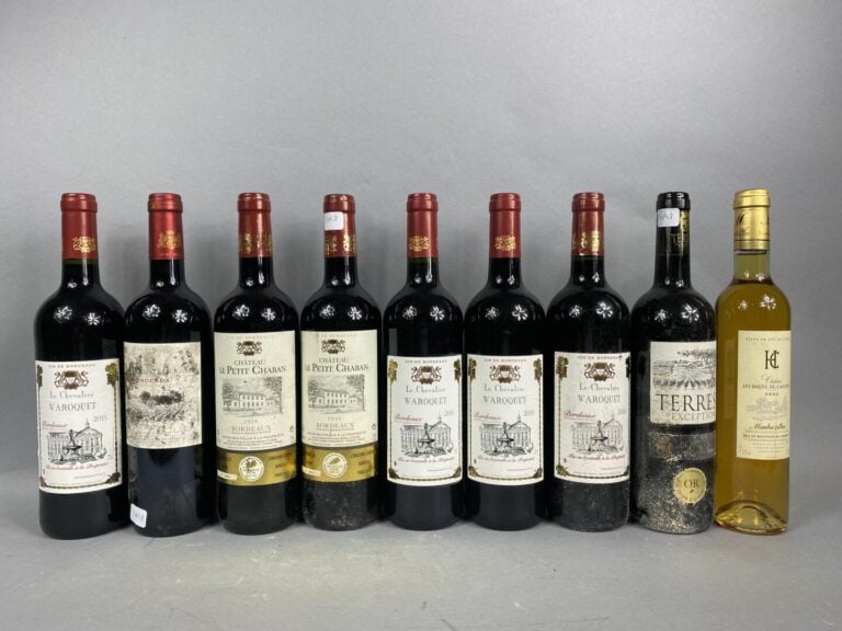 Lot d'environ 30 bouteilles de vin - (en l'état)