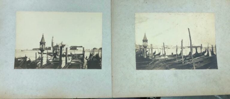 Lot d'environ une centaine de photos sur l'Italie, tirage en sépia contrecollé,…