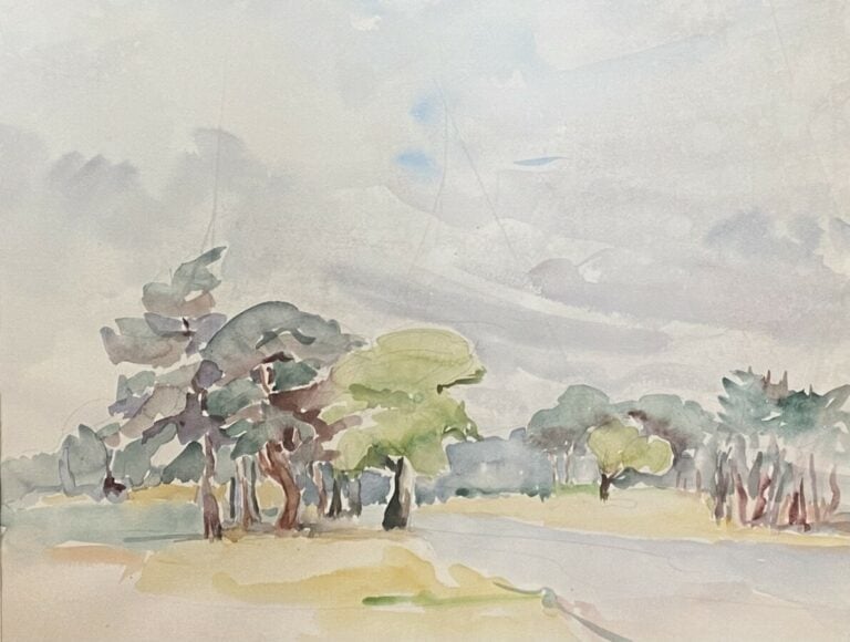 Lot, sujets divers : environ 20 aquarelles et fusains encadrés,