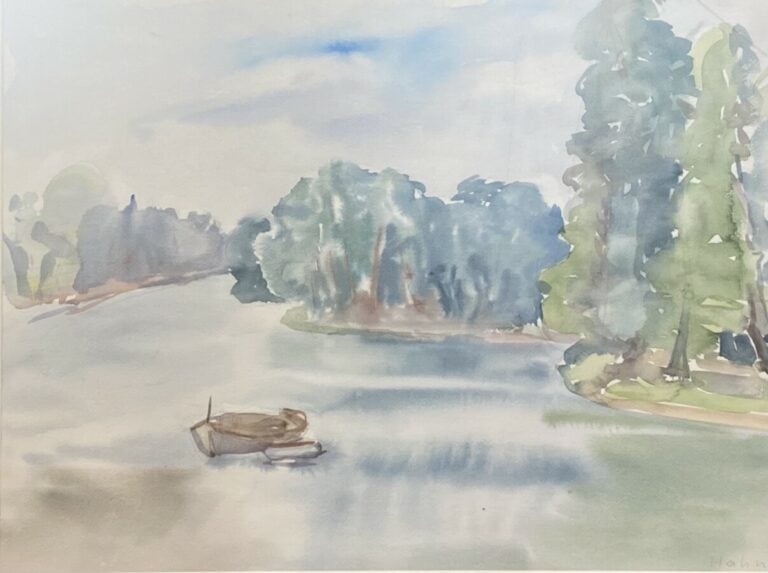 Lot, sujets divers : environ 20 aquarelles et fusains encadrés,