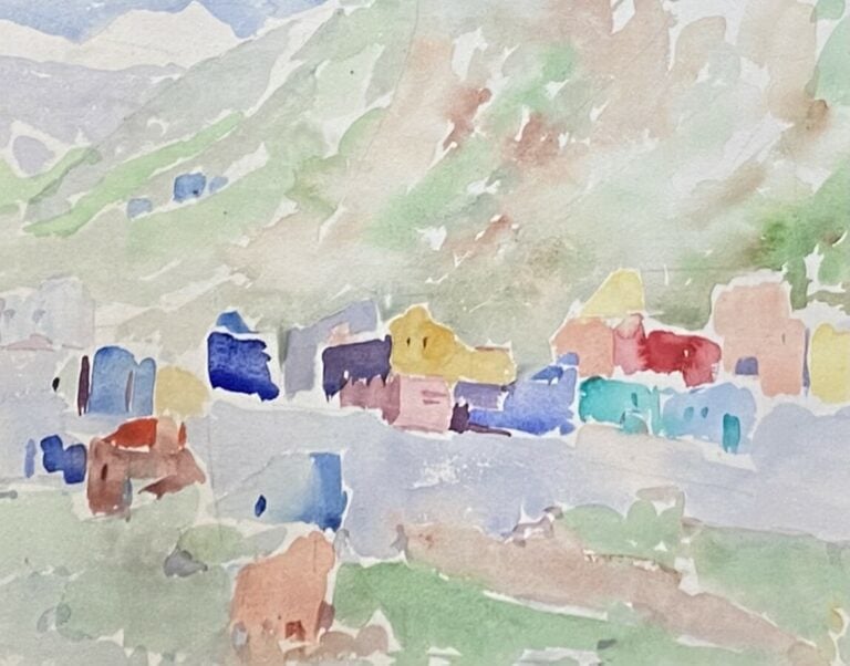 Lot, sujets divers : environ 20 aquarelles et fusains encadrés,