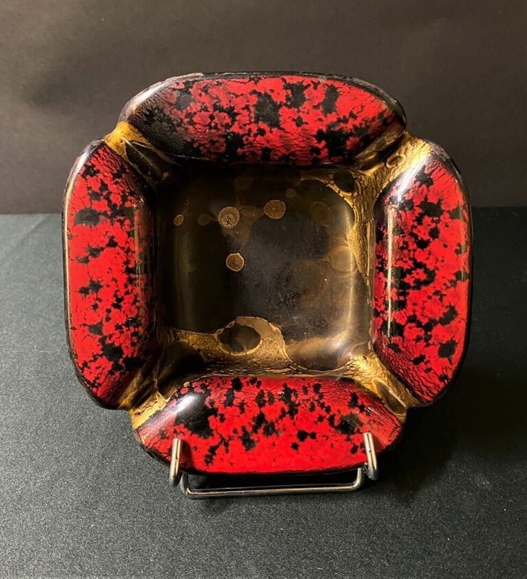 Louis DELACHENAL - Cendrier en pâte de verre - Signé Louis Delachenal - 16 x 16…