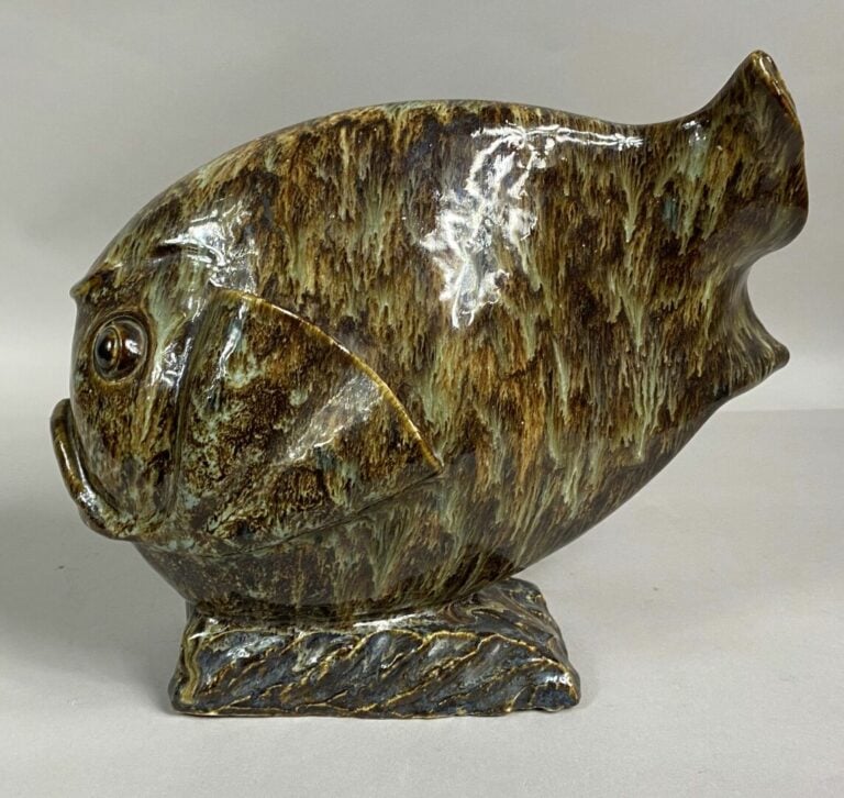 Louis DELACHENAL - Manufacture Nationale de Sèvres - Poisson - Sculpture en grè…