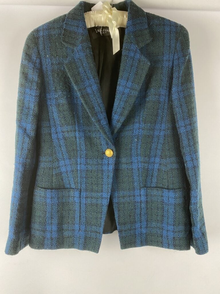 LOUIS FERAUD - Blazer tartan vert et bleu bouton doré - Très bon etat
