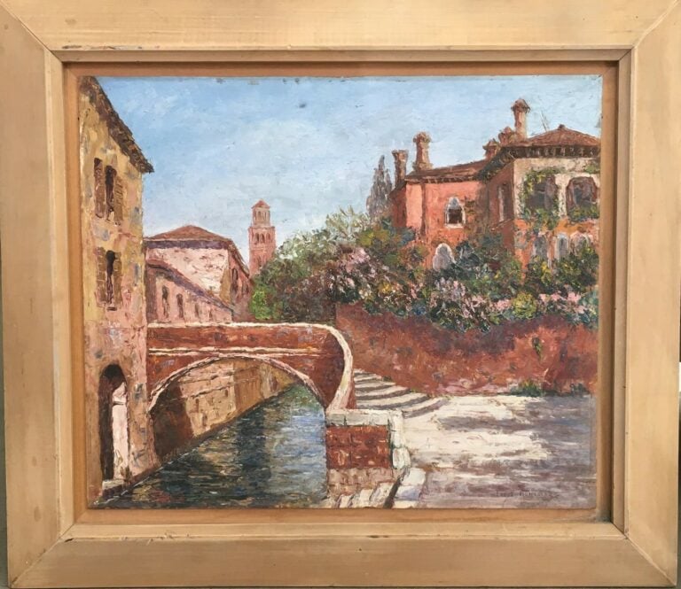Louis MONTCLAR (XXème siècle). - Vue de Venise - Huile sur panneau, signée en b…