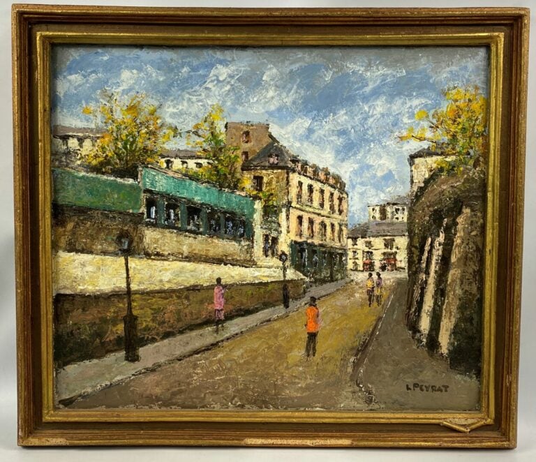 Louis PEYRAT (1911-1999) - Rue des Saules - Huile sur panneau, signé en bas à d…