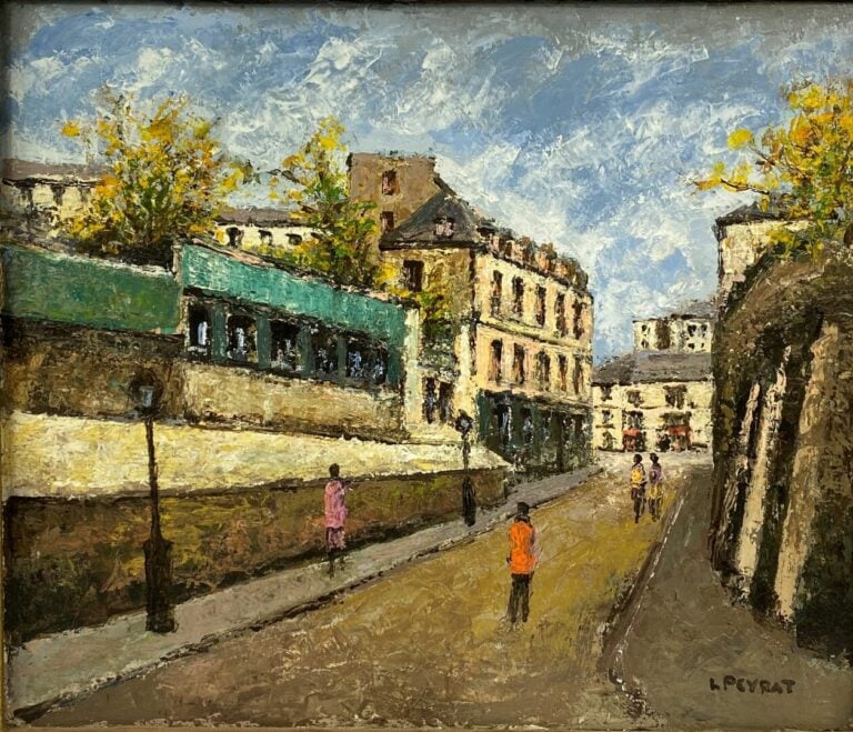 Louis PEYRAT (1911-1999) - Rue des Saules - Huile sur panneau, signé en bas à d…