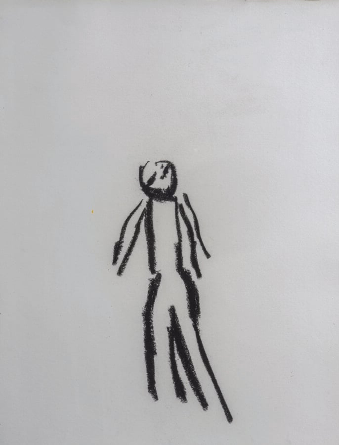 Luc LAURAS (1960) - Personnages, 1986 - Deux crayons gras , signés et datés au…